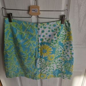 Lilly Pulitzer Blue and Green Patterned Skirt